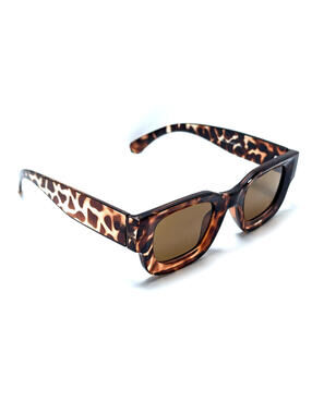 Classic Brown Tint UV Lens Tortoiseshell Rectangle Women's Fashion Sunglasses